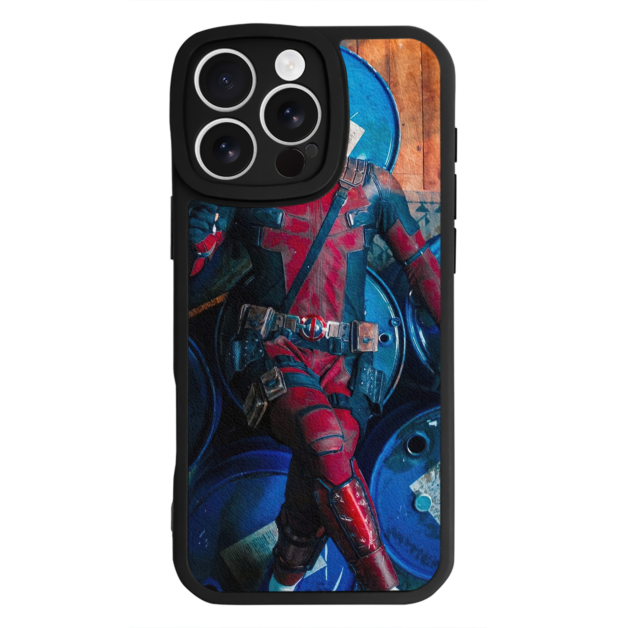 （画像用） Deadpool デッドプール 【iPhone 16シリーズ対応】シリコンスマホケース（レザー調） 材質：シリコン
